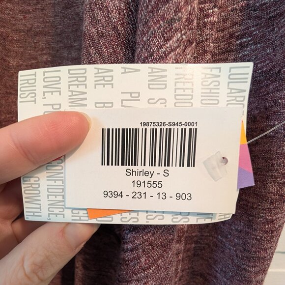 LuLaRoe Shirley Cardigan, size S, new with tags, heathered purple - Picture 3 of 4